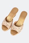 Shop_SKO_Beige Embroidered Beryl Wedges _at_Aza_Fashions