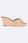 Buy_SKO_Beige Embroidered Beryl Wedges _Online_at_Aza_Fashions