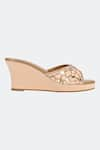 Shop_SKO_Beige Embroidered Beryl Wedges _Online_at_Aza_Fashions