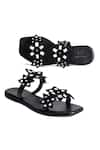 Shop_SKO_Black Embroidered Blooming Floral Flats _at_Aza_Fashions