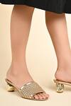 Buy_SKO_Gold Camila Braided Strap Mule Heels _at_Aza_Fashions