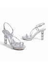 Shop_SKO_Silver Embellished Cristalla Criss Cross Strap Heels _at_Aza_Fashions