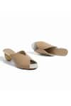 Shop_SKO_Beige Driblet Abstract Vegan Leather Mules _at_Aza_Fashions