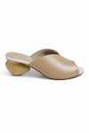 SKO_Beige Driblet Abstract Vegan Leather Mules _Online_at_Aza_Fashions