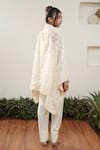 Shop_OurDve_Beige Cotton Embroidered Lace Top Square V Cape Pant Set _at_Aza_Fashions