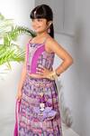 Buy_Free Sparrow_Purple Net Embroidery Thread Sequin Lehenga And Frill Top Set _Online_at_Aza_Fashions