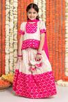 Buy_Free Sparrow_Pink Jacquard Silk Woven Trims Pattu Style Lehenga And Top Set _at_Aza_Fashions