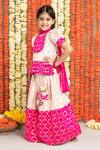 Free Sparrow_Pink Jacquard Silk Woven Trims Pattu Style Lehenga And Top Set _Online_at_Aza_Fashions