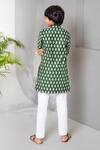 Shop_Free Sparrow_Green Chanderi Printed Foil New Forest Kurta With Pyjama _at_Aza_Fashions