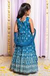 Shop_Free Sparrow_Blue Silk Printed Floral Seqiun Embellished Lehenga And Top Set _at_Aza_Fashions