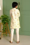 Shop_Free Sparrow_Ivory Chanderi Printed Floral Mandarin Collared Kurta With Pyjama _at_Aza_Fashions