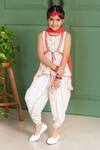 Free Sparrow_Ivory Chanderi Embroidery Floral Kurta And Dhoti Pant Set _Online_at_Aza_Fashions