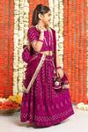 Buy_Free Sparrow_Purple Georgette And Net Embroidery Sequin Lehenga Set _Online_at_Aza_Fashions