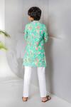 Shop_Free Sparrow_Blue Cotton Printed Floral Kurta With Pyjama _at_Aza_Fashions