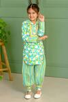 Free Sparrow_Blue Cotton Printed Floral Kurta With Afghan Pant _Online_at_Aza_Fashions