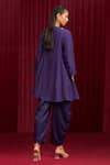 Shop_Ridhi Mehra_Purple Fine Silk Embroidery Floral Notched Neck Prelude Yoke Tunic With Pant _at_Aza_Fashions