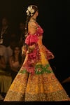 Shop_The Royaleum_Multi Color Silk Hand Embroidery Mirror Off Sequin Lehenga And Blouse Set _at_Aza_Fashions