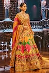 Buy_The Royaleum_Multi Color Blouse Net Hand Embroidery Floral Sequin Lehenga And Set _at_Aza_Fashions