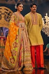 Buy_The Royaleum_Multi Color Silk Hand Embroidery Floral Geometric Motifs Anarkali With Dupatta _Online_at_Aza_Fashions