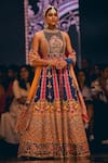 Buy_The Royaleum_Multi Color Silk Hand Embroidery Geometric Closed Floral Anarkali With Dupatta _at_Aza_Fashions