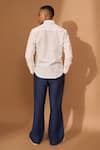 Shop_Vivek Karunakaran_White Cotton Linen Print Smudge Shirt _at_Aza_Fashions