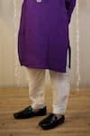 Buy_TINY COLOR_Purple Cotton Silk Print Floral Block Kurta With Pyjama 