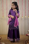 Buy_TINY COLOR_Purple Kurta And Sharara Modal Embroidery Bandhej Printed & Set 