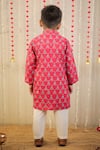 Shop_TINY COLOR_Pink Cotton Silk Print Traditional Block Kurta With Pyjama _at_Aza_Fashions