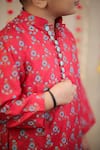 Shop_TINY COLOR_Pink Cotton Silk Print Traditional Block Kurta With Pyjama 