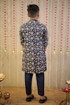 Shop_TINY COLOR_Blue Cotton Silk Print Floral Block Kurta With Pant _at_Aza_Fashions