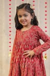 Buy_TINY COLOR_Maroon Mulmul Cotton Print Floral Block Tiered Kurta 