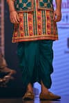 Buy_The Royaleum_Multi Color Silk Hand Embroidered Stripe Mazhar Kurta Set With Bundi _Online_at_Aza_Fashions