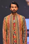 Shop_The Royaleum_Multi Color Silk Hand Embroidered Floral Umer Jacket With Kurta Set _Online_at_Aza_Fashions