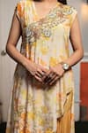 Buy_Samyukta Singhania_Yellow Natural Crepe Print Floral Asymmetric Neck Tunic With Sharara _Online_at_Aza_Fashions