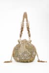 Buy_Doux Amour_Gold Sequin Emma And Cutdana Blossom Embroidered Potli Bag _at_Aza_Fashions