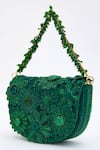 Buy_Doux Amour_Green Sequin Fiona And Cutdana Bloom Embroidered Clutch Bag _Online_at_Aza_Fashions