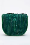 Shop_Doux Amour_Green Sequin Fiona And Cutdana Embroidered Mini Bag _at_Aza_Fashions