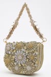 Doux Amour_Gold Sequin Fiona And Cutdana Flora Embroidered Mini Bag _Online_at_Aza_Fashions