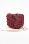 Buy_Doux Amour_Red Sequin Fiona And Cutdana Floral Embroidered Mini Bag _Online_at_Aza_Fashions