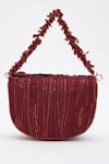 Shop_Doux Amour_Red Sequin Fiona And Cutdana Fiore Embroidered Bag _at_Aza_Fashions