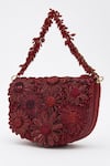 Doux Amour_Red Sequin Fiona And Cutdana Fiore Embroidered Bag _Online_at_Aza_Fashions