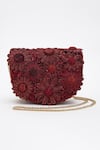 Buy_Doux Amour_Red Sequin Fiona And Cutdana Fiore Embroidered Bag _Online_at_Aza_Fashions