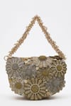 Buy_Doux Amour_Gold Sequin Fiona And Cutdana Floret Embroidered Bag _at_Aza_Fashions