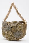 Doux Amour_Gold Sequin Fiona And Cutdana Floret Embroidered Bag _Online_at_Aza_Fashions