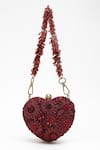 Buy_Doux Amour_Red Sequin Zoe Fiore Embellished Heart Shaped Clutch Bag _at_Aza_Fashions