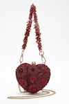 Buy_Doux Amour_Red Sequin Zoe Fiore Embellished Heart Shaped Clutch Bag _Online_at_Aza_Fashions