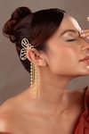 Buy_Anana_Gold Plated Stone Jacqueline Butterfly Zircon Embellished Ear Cuff _at_Aza_Fashions