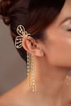 Shop_Anana_Gold Plated Stone Jacqueline Butterfly Zircon Embellished Ear Cuff _at_Aza_Fashions