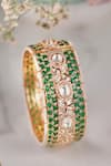 Shop_Anana_Green Kundan Sushmita Embellished Kada Bangle - Single Pc _Online_at_Aza_Fashions