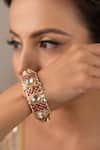 Anana_Red Kundan Tanija Embellished Kada Bangle -single Pc _Online_at_Aza_Fashions